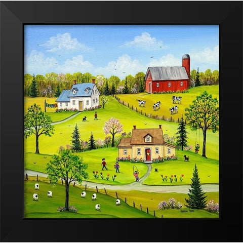 The Way We Were Black Modern Wood Framed Art Print by Mark, Sharon