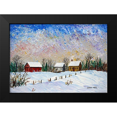 Warm Glow Black Modern Wood Framed Art Print by Mark, Sharon