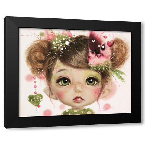 Penelope - MunchkinZ Elf Black Modern Wood Framed Art Print with Double Matting by Sheena Pike Art