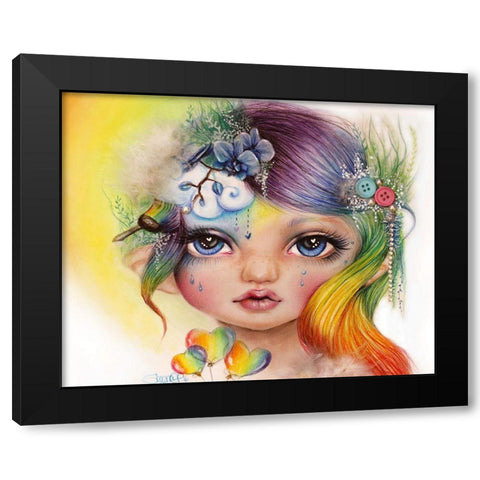 Rainbow Rosalie - MunchkinZ Elf Black Modern Wood Framed Art Print by Sheena Pike Art