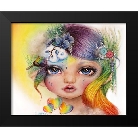 Rainbow Rosalie - MunchkinZ Elf Black Modern Wood Framed Art Print by Sheena Pike Art