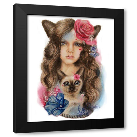 Sweetheart - Only Friend In The World Black Modern Wood Framed Art Print by Sheena Pike Art
