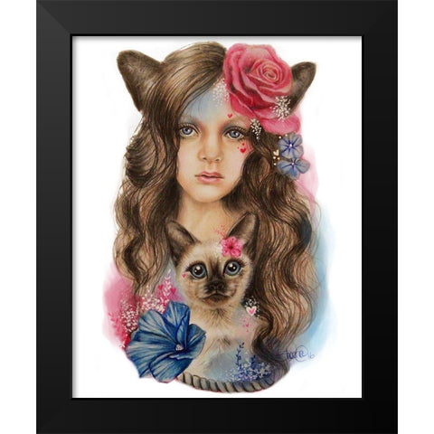 Sweetheart - Only Friend In The World Black Modern Wood Framed Art Print by Sheena Pike Art