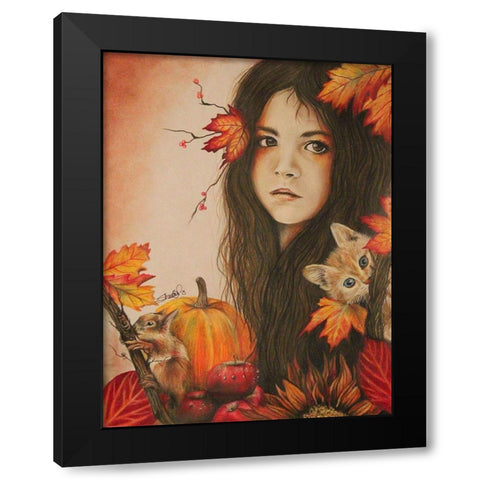 Autumn - Seasons Series Black Modern Wood Framed Art Print with Double Matting by Sheena Pike Art