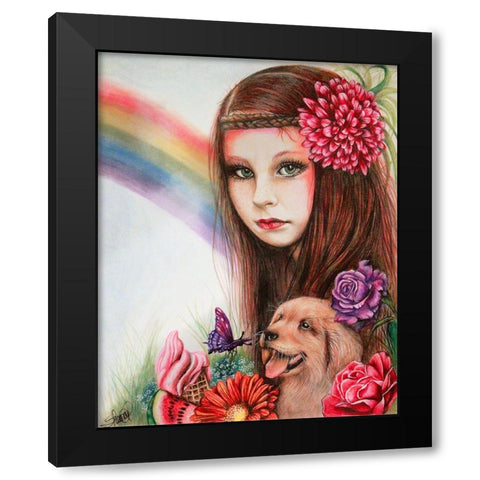 Summer - Seasons Series Black Modern Wood Framed Art Print with Double Matting by Sheena Pike Art