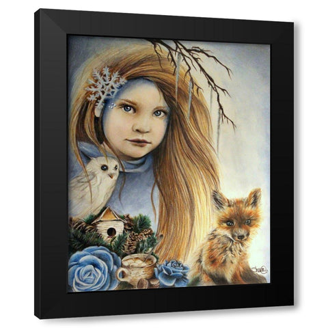 Winter - Seasons Series Black Modern Wood Framed Art Print with Double Matting by Sheena Pike Art