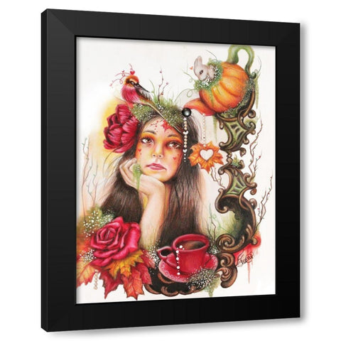 Autumn Tea - Tea Series Black Modern Wood Framed Art Print by Sheena Pike Art