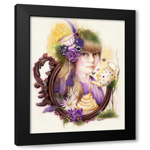Lavender Honey - Tea Series Black Modern Wood Framed Art Print with Double Matting by Sheena Pike Art