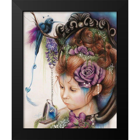 Tea And PeriWinkle - Tea Series Black Modern Wood Framed Art Print by Sheena Pike Art