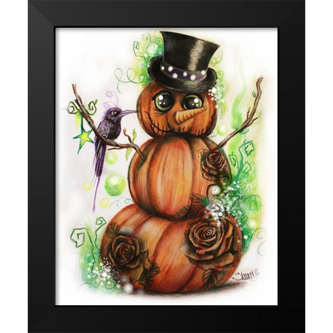 Jack O Man Black Modern Wood Framed Art Print by Sheena Pike Art