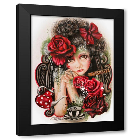 Tea-Pretty Please - Tea Series Black Modern Wood Framed Art Print by Sheena Pike Art