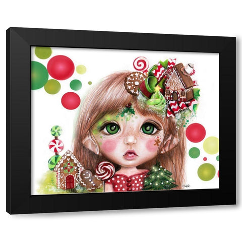 Ginger (Christmas) - MunchkinZ Elf Black Modern Wood Framed Art Print with Double Matting by Sheena Pike Art