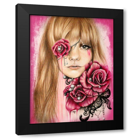 Sullenly Sweet - Malevolent Collection Black Modern Wood Framed Art Print with Double Matting by Sheena Pike Art