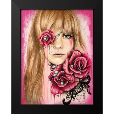 Sullenly Sweet - Malevolent Collection Black Modern Wood Framed Art Print by Sheena Pike Art