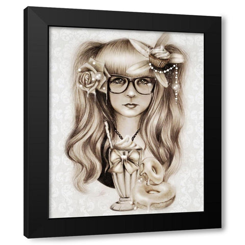 Vanilla Black Modern Wood Framed Art Print with Double Matting by Sheena Pike Art