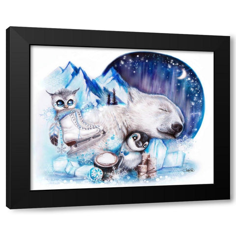 Dreaming of Winter Black Modern Wood Framed Art Print with Double Matting by Sheena Pike Art