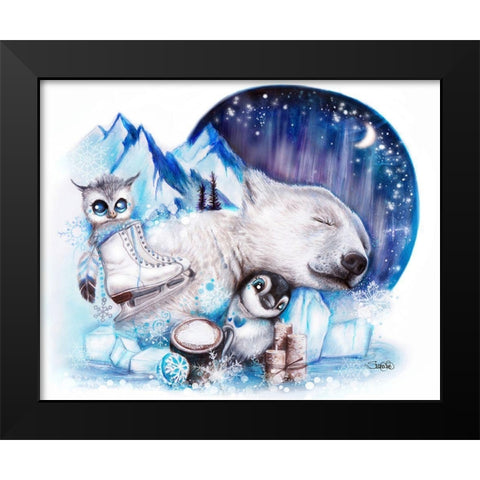 Dreaming of Winter Black Modern Wood Framed Art Print by Sheena Pike Art