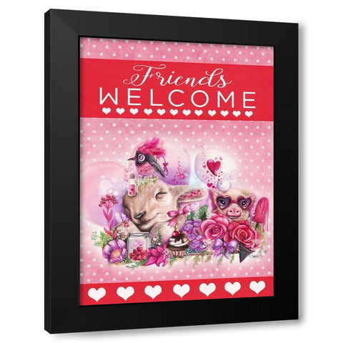 Dreaming of a Sweet Valentine Black Modern Wood Framed Art Print with Double Matting by Sheena Pike Art