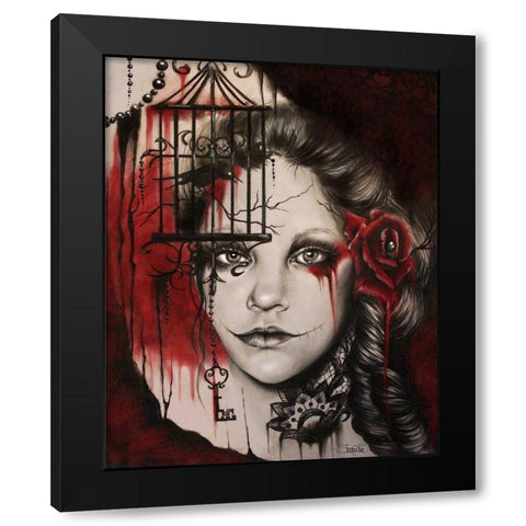 Inner Demons - Malevolent Collection Black Modern Wood Framed Art Print by Sheena Pike Art