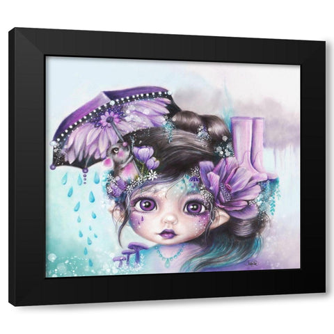 Gloomy Gertrude - MunchkinZ Elf Black Modern Wood Framed Art Print by Sheena Pike Art