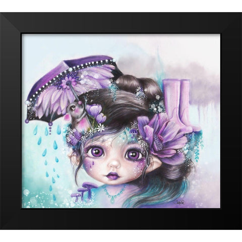 Gloomy Gertrude - MunchkinZ Elf Black Modern Wood Framed Art Print by Sheena Pike Art