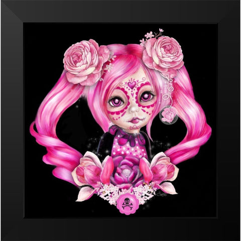 Sugar Sweeties - Hot Pink Black Modern Wood Framed Art Print by Sheena Pike Art