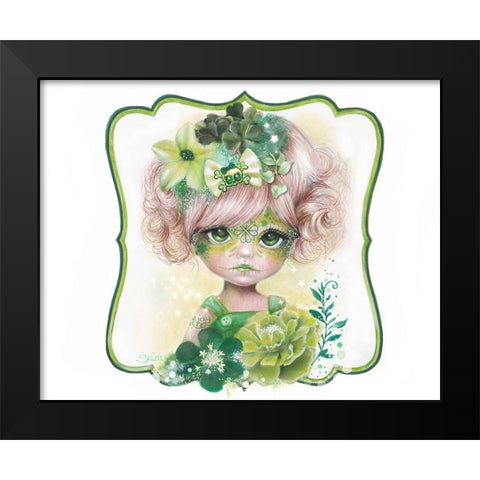 Sugar Sweeties - Green Clover Black Modern Wood Framed Art Print by Sheena Pike Art