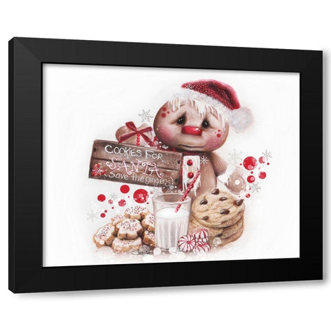 Save the Gingers - Christmas Black Modern Wood Framed Art Print by Sheena Pike Art