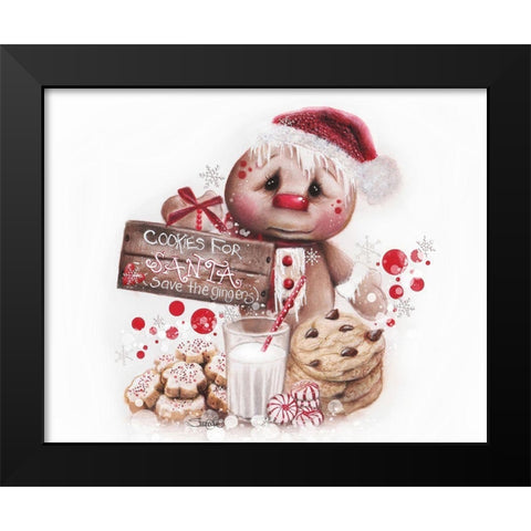 Save the Gingers - Christmas Black Modern Wood Framed Art Print by Sheena Pike Art