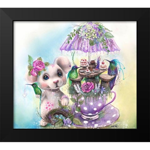 Wont You Join Us- Tea Collection Black Modern Wood Framed Art Print by Sheena Pike Art