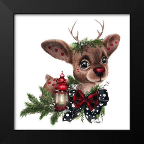 Rudolph Black Modern Wood Framed Art Print by Sheena Pike Art
