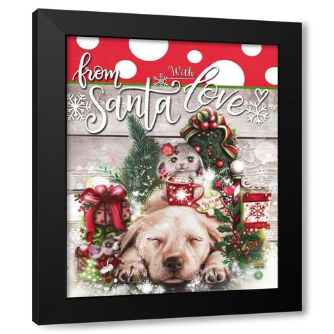 Dreaming of Christmas - From Santa with Love Black Modern Wood Framed Art Print with Double Matting by Sheena Pike Art