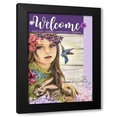 Spring - Seasons Series - Sign Flag Design Black Modern Wood Framed Art Print by Sheena Pike Art