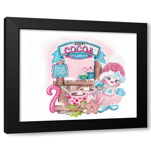 Santa Approved Cocoa - Snowman Black Modern Wood Framed Art Print by Sheena Pike Art