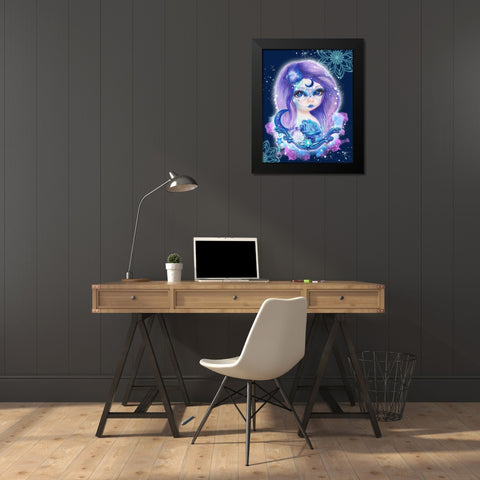 Sugar Sweeties - Galaxy - With Background Black Modern Wood Framed Art Print by Sheena Pike Art