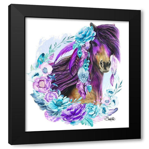 Purple Warrior Black Modern Wood Framed Art Print with Double Matting by Sheena Pike Art