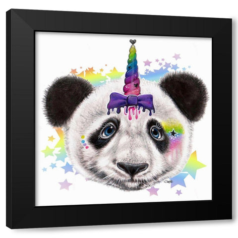 PandiCorn Black Modern Wood Framed Art Print by Sheena Pike Art
