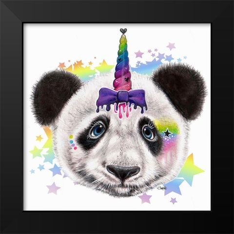 PandiCorn Black Modern Wood Framed Art Print by Sheena Pike Art
