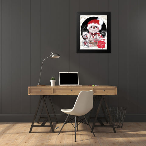 Snowflake Wishes Black Modern Wood Framed Art Print by Sheena Pike Art
