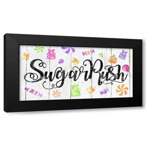 Sugar Rush Black Modern Wood Framed Art Print by Sheena Pike Art