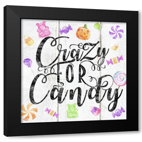 Crazy for Candy Black Modern Wood Framed Art Print by Sheena Pike Art