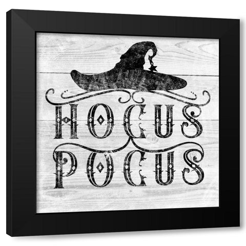 Hocus Pocus Black Modern Wood Framed Art Print by Sheena Pike Art
