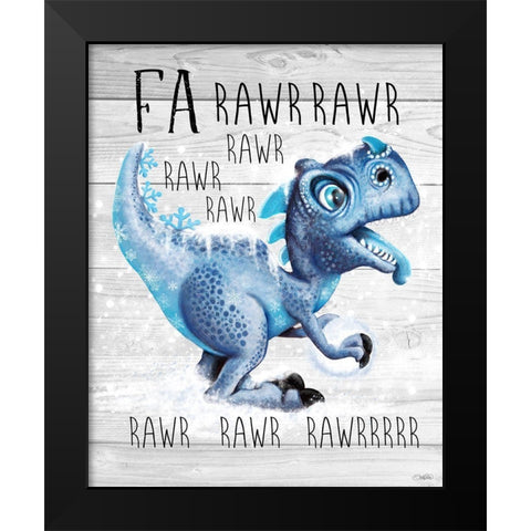 Fa Rawr Rawr T Rex Black Modern Wood Framed Art Print by Sheena Pike Art
