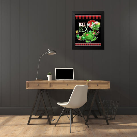 Tree Rex Black Modern Wood Framed Art Print by Sheena Pike Art