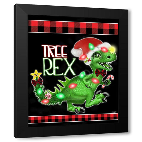 Tree Rex Black Modern Wood Framed Art Print by Sheena Pike Art
