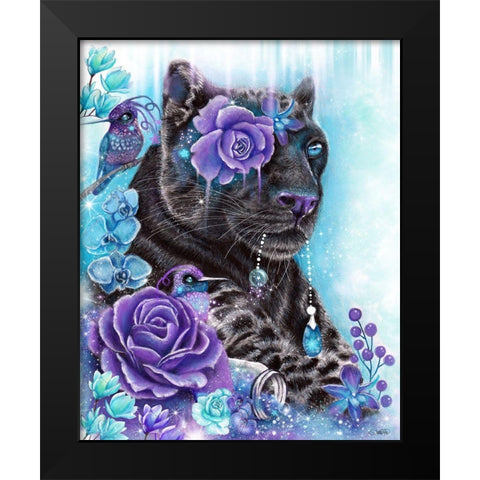 Sapphire Galaxy Jaguar Black Modern Wood Framed Art Print by Sheena Pike Art