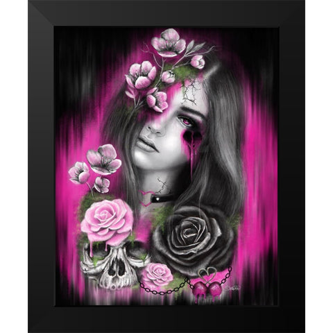 Ravenous Black Modern Wood Framed Art Print by Sheena Pike Art