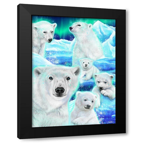 Day Dream Polar Bears Black Modern Wood Framed Art Print by Sheena Pike Art