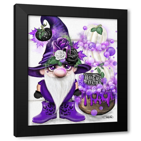 Lil Gnomez Hocus Pocus Black Modern Wood Framed Art Print with Double Matting by Sheena Pike Art
