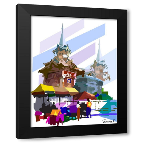 Beside The Wall Black Modern Wood Framed Art Print by Pansanit, Surapol